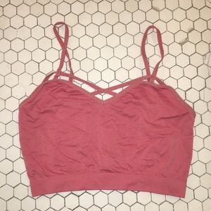 Forever 21 Salmon Strappy Sports Bra